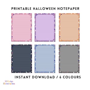 Printable Halloween Notepaper Halloween pattern notepaper instant download goodnotes digital paper printable stationery cute halloween print