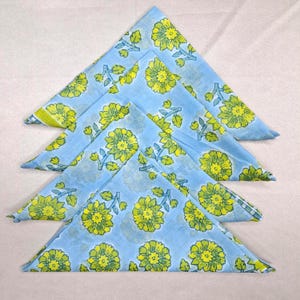 Blue With Green Flower Hand Block Print Napkin Set 16X16 Inches Cotton Cloth Dinner Kitchen napkins, Table Cloth Napkins