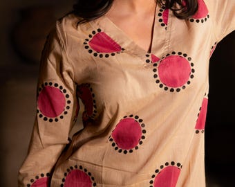 Cotton Kurta Pajama Set for Women - Hand Block Printed Sleeveless Long Kurta & Lightweight 100% Pure Cotton Pants Trunci Dress Combo