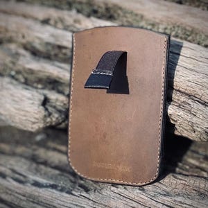 Tan Oiled Waxed Pull Tab Leather Wallet - Single (Porter Arbon) Pull up Wallet