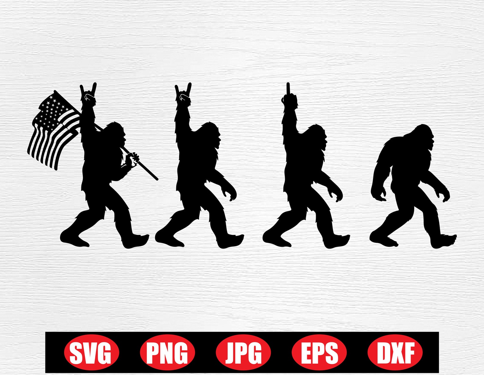 Bigfoot Svg Sasquatch Svg Bigfoot American Flag American Etsy