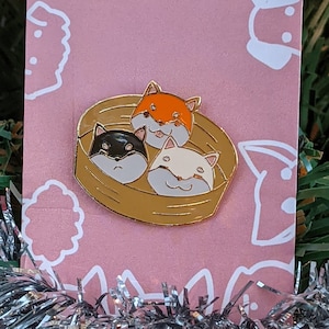 Dim Sum Dumpling Shiba Inu Hard Enamel Pin