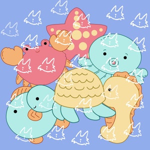 Oceaan vrienden zomer Clip Art digitale download