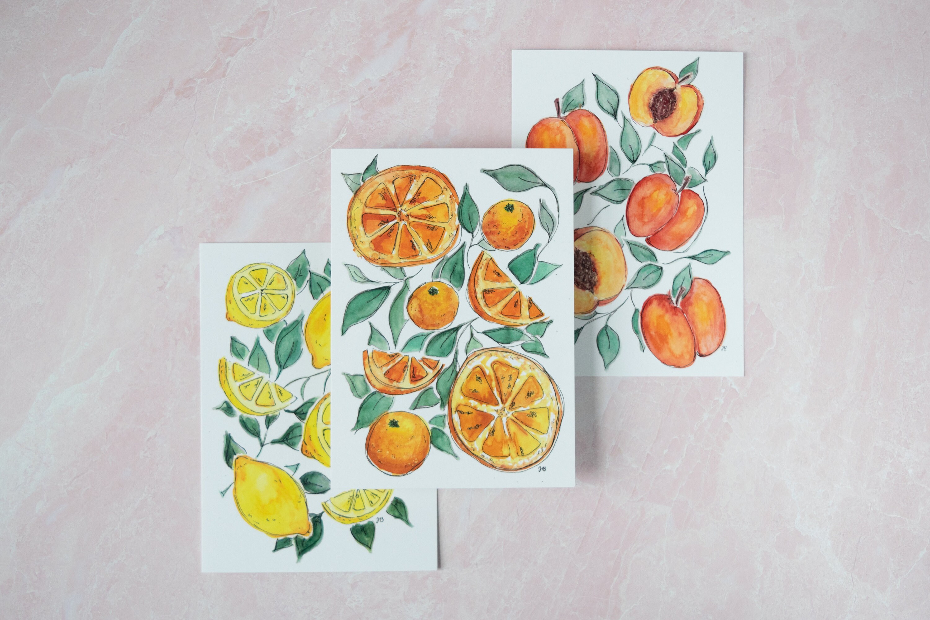 Fruit Bundle Set of 3 Watercolor Fruit Art Prints Etsy