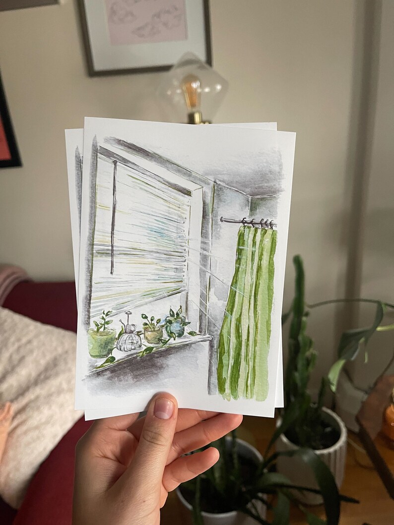 Bathroom Wall Decor Watercolor Painting Still Life Painting Etsy