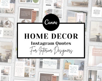 Home Decor Instagram Quotes | Interior Design Posts | Social Media Content | Canva Template | Ready To Post