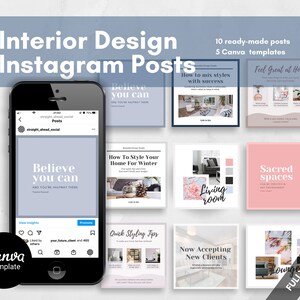 Interior Design Social Media Post Templates Interior Design - Etsy