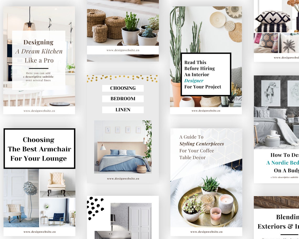 Pinterest Home Decor Canva Templates Customizable Pin Templates ...