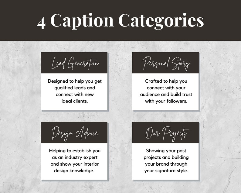 3 Month Interior Design Caption Template Volume 1 Social Media Prompts Instagram Captions Home