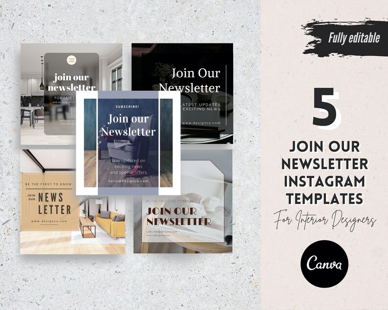 Join Our Newsletter Instagram Templates for Interior Designers Social Join Our Newsletter Instagram Templates for Interior Designers Social