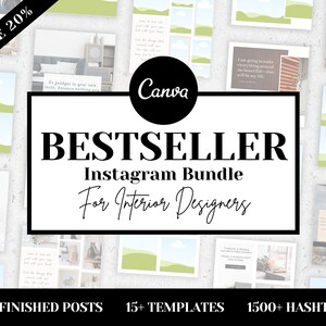 Bestseller Interior Design Instagram Bundle | Home Decor Marketing | Social Media Content | Canva Templates | Ready To Post