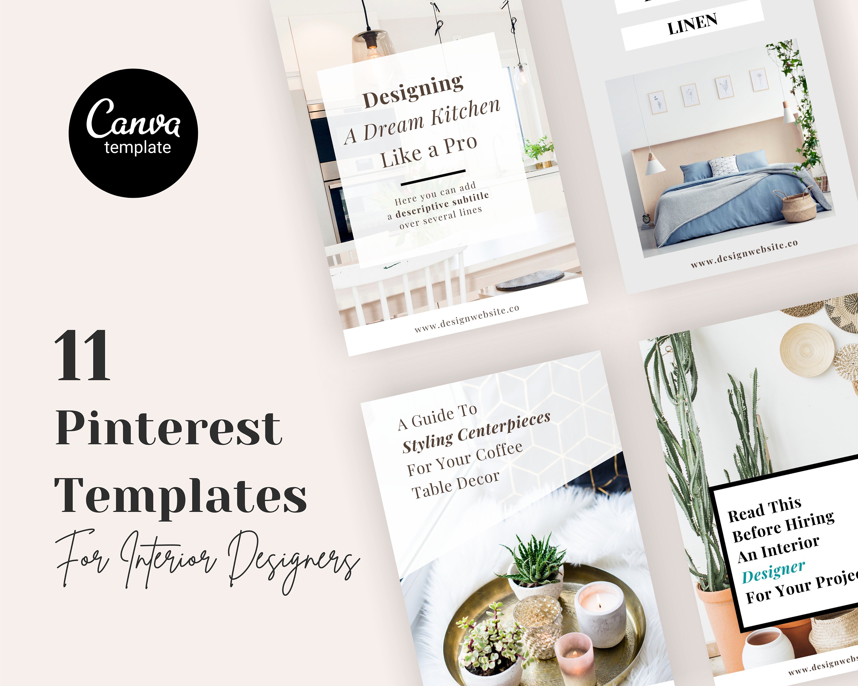 Pinterest Home Decor Canva Templates | Customizable Pin Templates ...