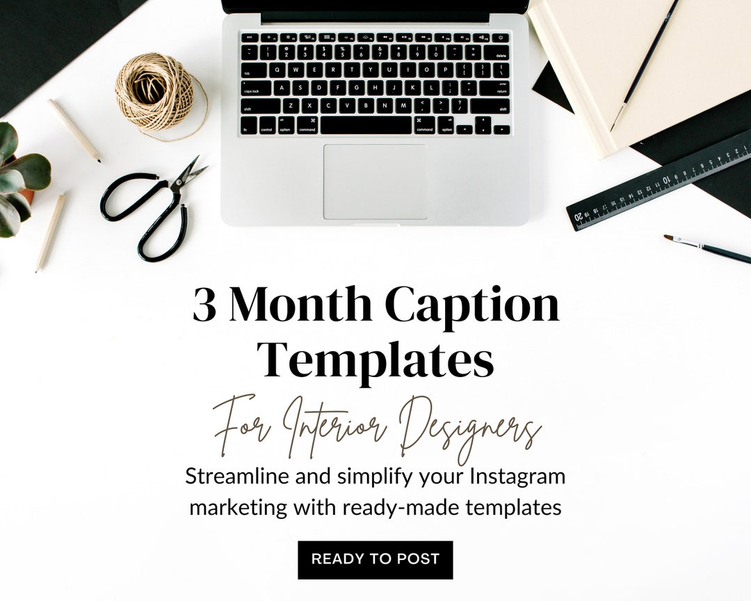 3 Month Interior Design Caption Template Volume 1 Social Media Prompts Instagram Captions Home