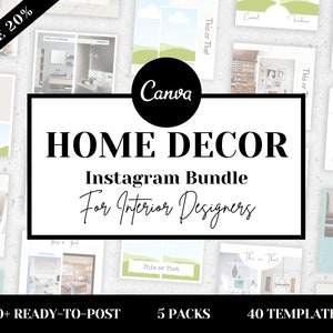 Ultimate Interior Design Content Pack For Instagram | Home Decor Marketing | Social Media Posts | Editable Canva Templates