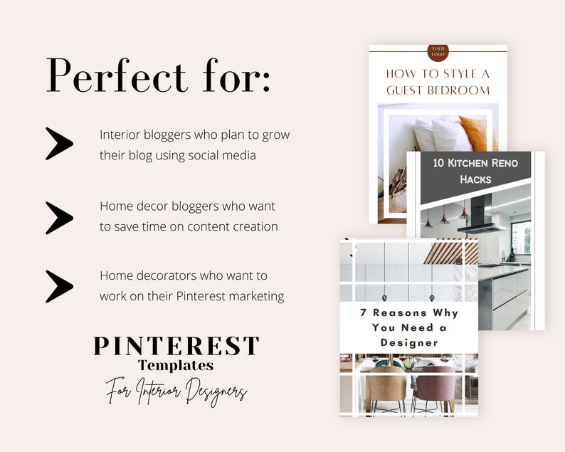 Pinterest Interior Design Templates Volume 2 Home Decor Marketing