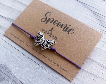 Lupus Warrior Butterfly Spoonie Bracelet Chronic Illness Jewelry Gift