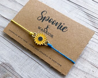 Stand With Ukraine Charity Donation Sunflower Bracelet Appeal Fund Peace Support Ukrainian Flag Blue Yellow Jewelry