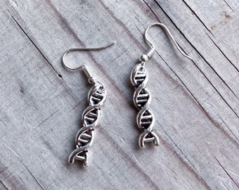DNA Helix Earrings Genetic Disease Awareness Hanging Dangle Drop Spoon Theory Spoonie Warrior Gift Chronic Illness