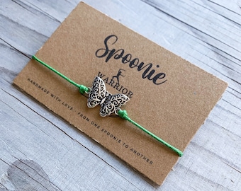 Scoliosis Warrior Butterfly Spoonie Bracelet Chronic Illness Jewelry Gift