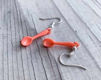 Multiple Sclerosis Orange Spoon Earrings MS Acrylic Hanging Spoon Theory Spoonie Warrior Gift Chronic Illness