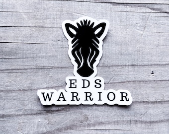 EDS Warrior Zebra Vinyl Car Sticker Decal Ehlers Danlos Syndrome Connective Tissue Chronic Illness Awareness Spoonie Warrior