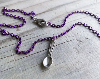 Crohn's Disease Awareness Spoonie Warrior Chronic Illness Spoon Necklace Jewelry