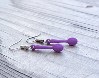 Crohn's Disease Spoonie Purple Acrylic Spoon Hanging Dangle Drop Earrings Spoon Theory Spoonie Warrior Gift Chronic Illness