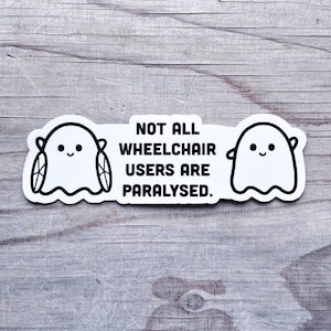 Not All Wheelchair Users Are Paralysed Invisible Illness Ghosties Car Sticker Vinyl Decal Chronic Illness Disabled Awareness Spoonie Warrior