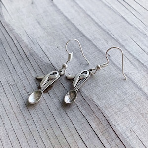 Spoonie Silver Spoon Awareness Ribbon Hanging Dangle Drop Earrings Spoon Theory Spoonie Warrior Gift Chronic Illness