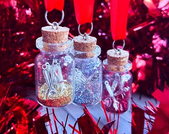 Spoon Jar Glitter Xmas Tree Ornament Bauble Chronic Illness Awareness Spoonie Warrior Spoon Theory Christmas Gift