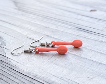 Orange Acrylic Spoon Hanging Dangle Drop Spoonie Earrings Spoon Theory Spoonie Warrior Gift Chronic Illness