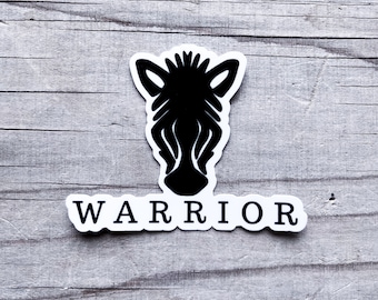 Warrior Zebra Vinyl Car Sticker Decal Ehlers Danlos Syndrome Rare Disease Chronic Illness Awareness Spoonie Warrior