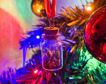 Spoon Jar Custom Colour Glitter Xmas Tree Ornament Bauble Chronic Illness Awareness Spoonie Warrior Spoon Theory Christmas Gift