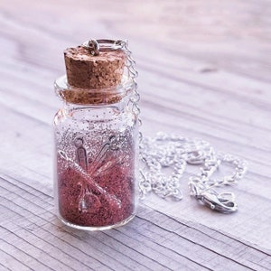 Spare Spoons Jar Necklace Custom Glitter Spoonie Warrior Chronic Illness Awareness Spoon Charm Jewelry Gift