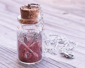 Spare Spoons Jar Necklace Custom Glitter Spoonie Warrior Chronic Illness Awareness Spoon Charm Jewelry Gift