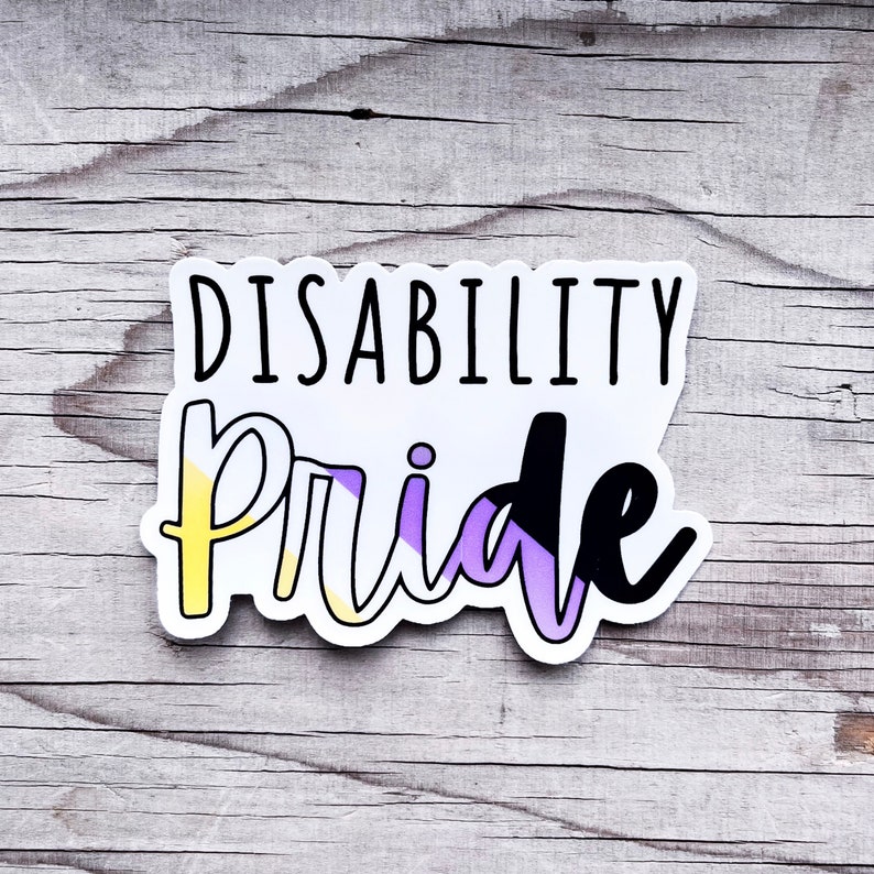 Non Binary Disability Pride Enby Flag LGBTQIA+ Sticker Vinyl Car Decal ...