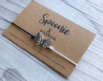 EDS Ehlers Danlos Syndrome Warrior Butterfly Spoonie Bracelet Chronic Illness Jewelry Gift