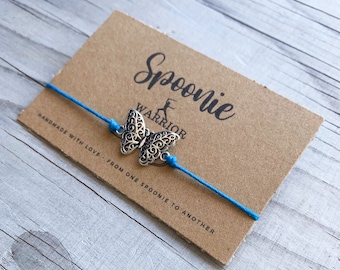 Ankylosing Spondylitis Warrior Butterfly Spoonie Bracelet Chronic Illness Arthritis Jewelry Gift