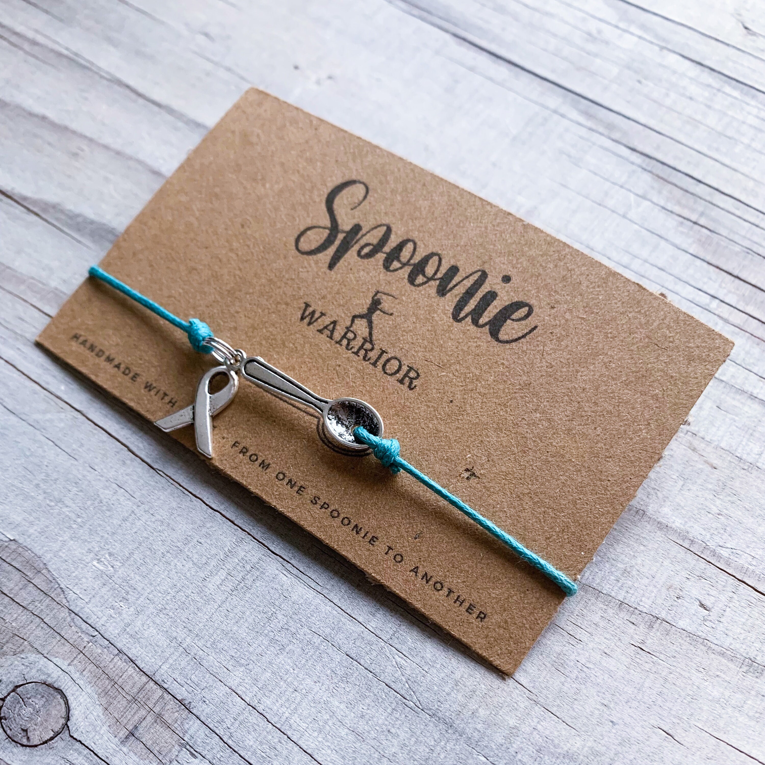 Anaphylaxis Survivor Chronic Illness Spoonie Warrior Spoon Awareness Ribbon Bracelet Jewelry