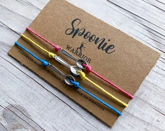 Pan Pansexual Spoonie Pride Bracelet Set Chronic Illness Awareness Spoonie Warrior Spoon Theory Bracelet Jewelry