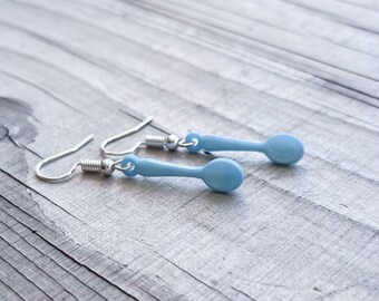 Blue Spoonie Acrylic Spoon Hanging Dangle Drop Earrings Spoon Theory Spoonie Warrior Gift Chronic Illness