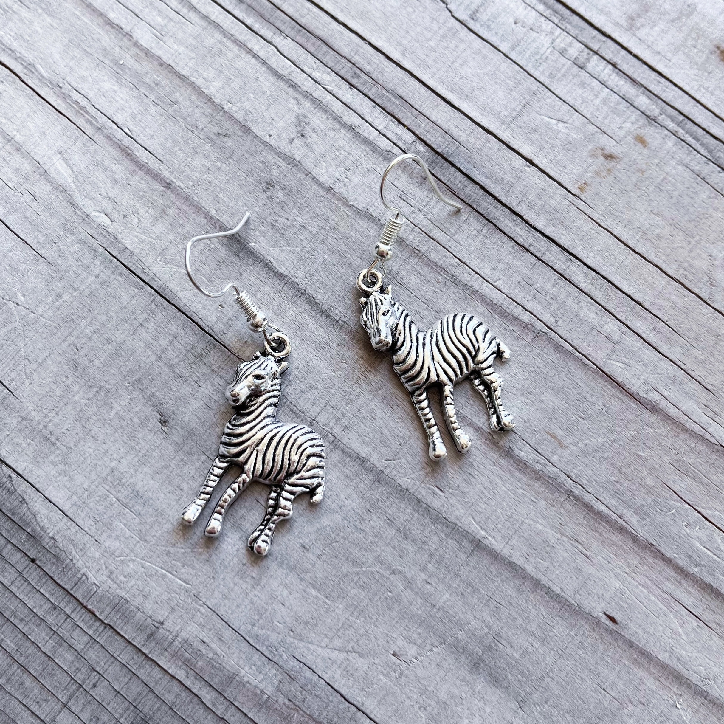 Boucles d'oreilles pendantes pendantes en argent zèbre théorie de la cuillère maladie rare EDS cadeau guerrier Spoonie maladie chronique