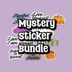 Mystery sticker grab bag, Water Bottle Laptop Sticker, Journalling Notebook Sticker, sticker bundle set for laptop, sticker pack bundle