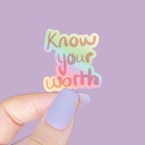 Adesivo de citação de motivação, adesivo holográfico inspirador, vinil de citação positiva, adesivos de citação para laptop, decalque holográfico,