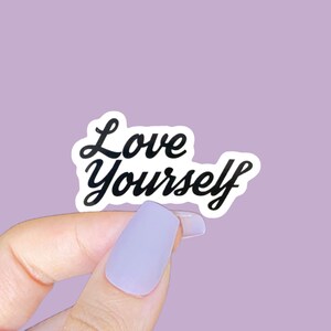 Adesivo de amor a si mesmo, adesivos brilhantes, adesivos de slogan, adesivo de diário com marcadores, adesivo de amor próprio, adesivos de citação para laptop