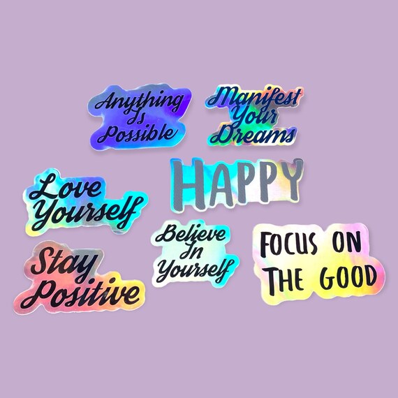 Mini Positive Affirmation Set, Mental Health Sticker Bundle, Cute