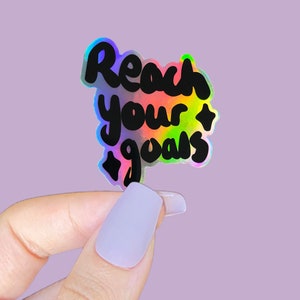 Adesivo motivacional holográfico, adesivo positivo de saúde mental para laptop, adesivos de afirmação para garrafa de água