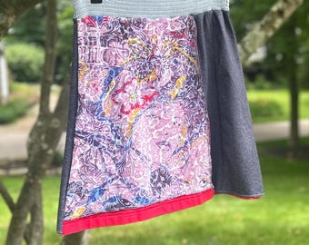 Sheer Face Lady Upcycled T-Shirt SKIRT Ladies size Small (S)