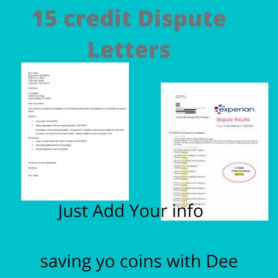 Credit Dispute Letters Etsy UK
