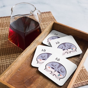 Hamster Huisdierillustratie Leuke emote Kawaii-emote Cartoon-emotes Kurkenonderzetters Koffieonderzetters